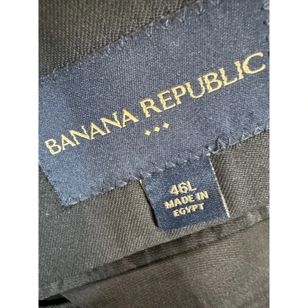 Banana Republic Mens 46L Black 100% Wool 3-Button Blazer Sport Coat Jacket